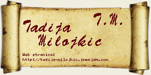Tadija Milojkić vizit kartica